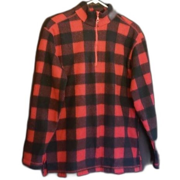 Vintage 90s Alpine Ridge Lumberjack Buffalo Plaid Pullover - Half Zip - Picture 1 of 10
